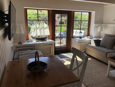 Urlaub Vitt Ferienhaus Blick in den Garten